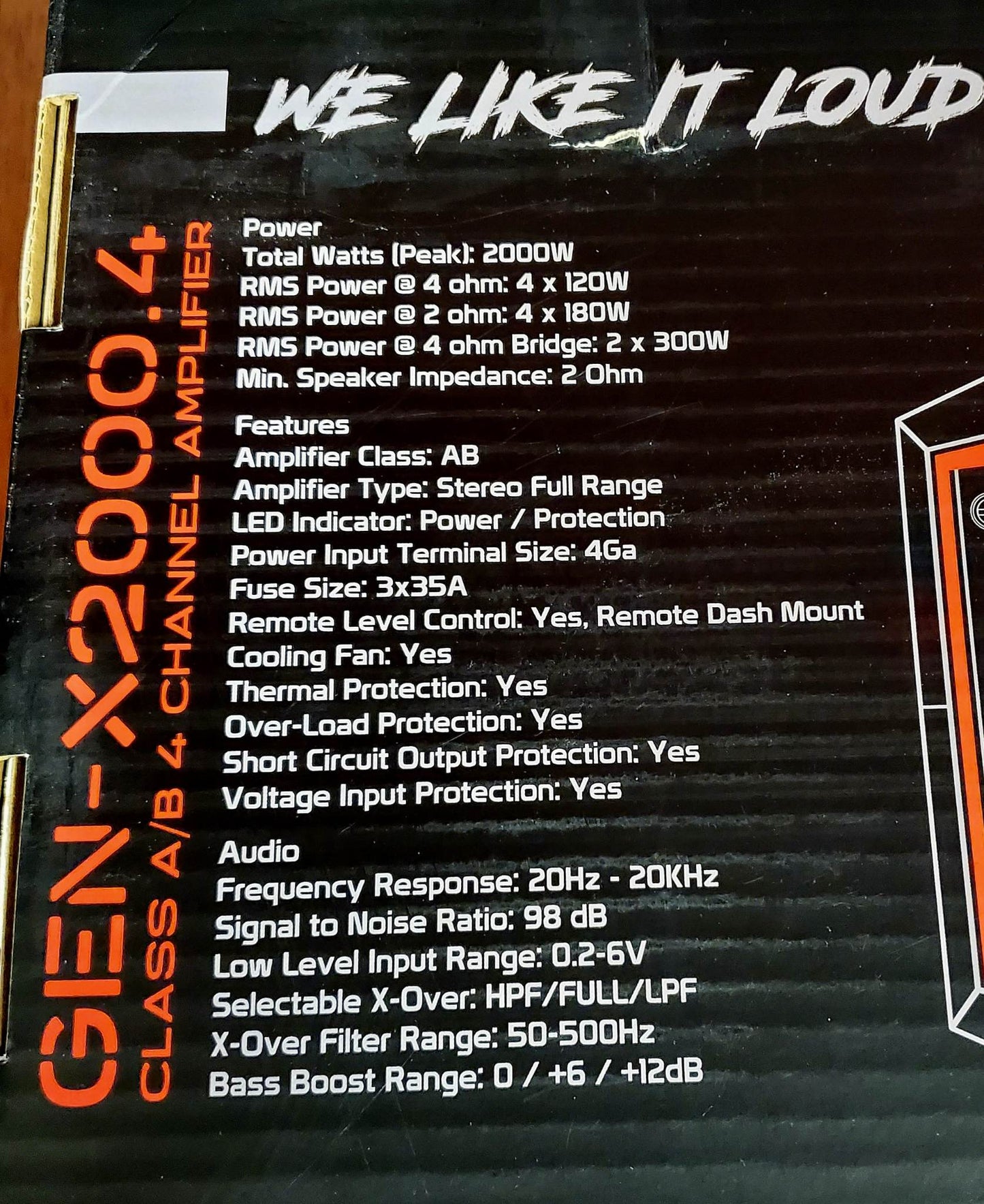 DS18 Car Audio Amplifier Full Range Class AB 4 Channel 2000 Watts GEN-X2000.4