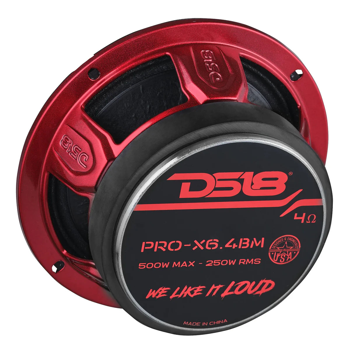 DS18 PRO-X6.4BM 6.5” 250W RMS Bullet Midrange Speaker 4-Ohm (Single)