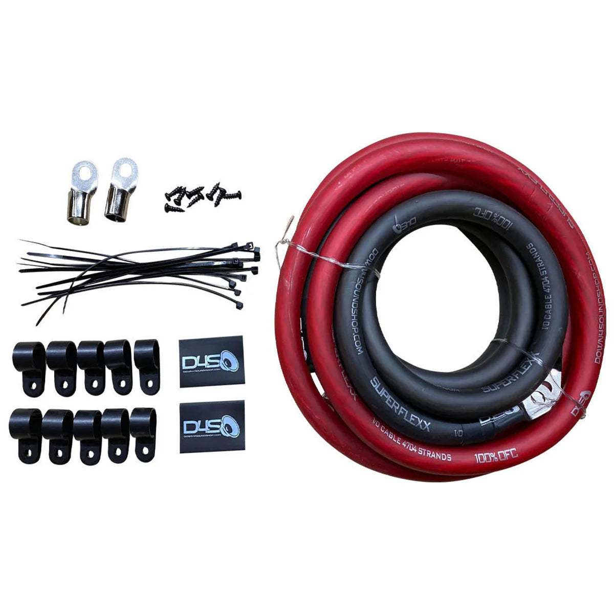 Down4Sound BIG 3 Kit - 0 Gauge Silver Tinned OFC 100% Copper