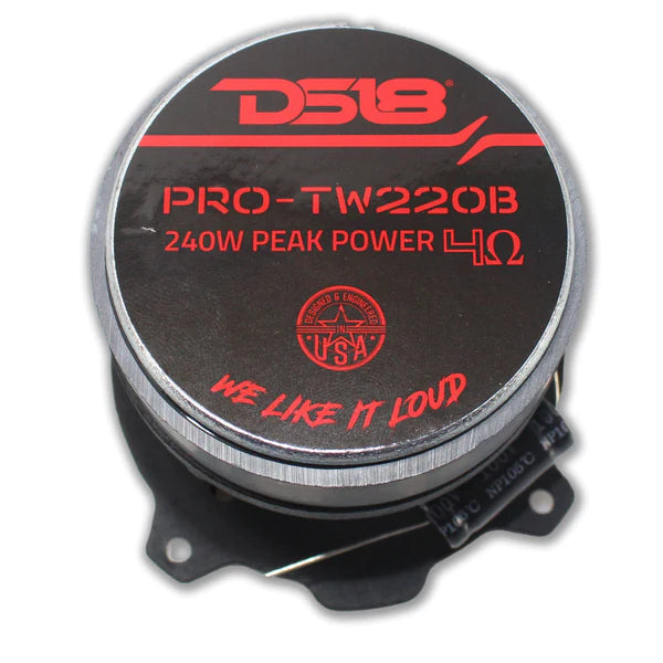 Pair of DS18 Super Tweeters High Compression 480W 4Ohm 1" VC Bullet PRO-TW220B