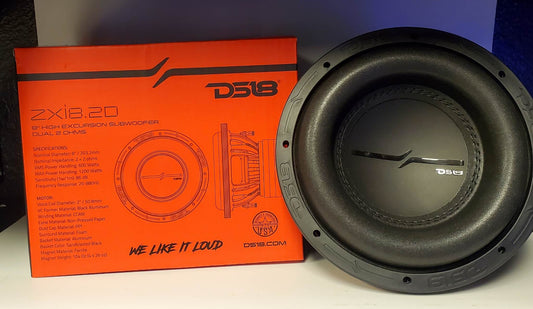 DS18 Car Audio 8“ High Excursion Subwoofer 1200 Watt Dual 2 Ohm VC ZXI8.2D