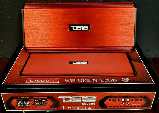 DS18 Car Audio 4 Channel Full Range Amplifier 1800 Watt Class A/B Red S1800.4